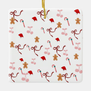 Süßes Koketten-Band-Weihnachtsornament  Keramikornament