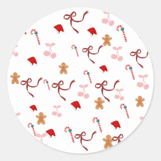 Süßes Koketten-Band-Weihnachtssticker Lebkuchen Runder Aufkleber