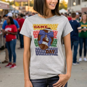 Süßes Koketten-Spieltag-Fußball Trendiger Polka- T-Shirt