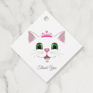 Süßes königliches Katzengesicht mit Krone Danke Fa Geschenkanhänger