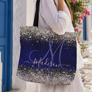 Süßes königsblaues silbernes falsches Glitter Mono Tasche