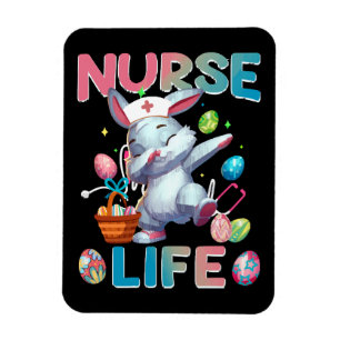 Süßes Krankenpfleger-Leben Dabbing-Osterhase Magnet