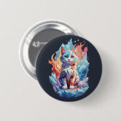 Süßes Kristall-Fantasie-Katzendesign Button (Vorne & Hinten)