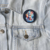 Süßes Kristall-Fantasie-Katzendesign Button (Beispiel)