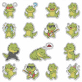 Süßes Krokodil-Emoji-Sticker-Pack Aufkleber (Vorderseite)
