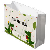 Süßes Krokodil-Geschenk Große Geschenktüte (Vorderseite Schrägansicht)