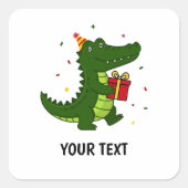 Süßes Krokodil-Geschenk Quadratischer Aufkleber (Vorderseite)