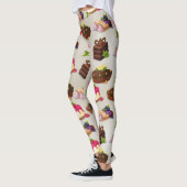 Süßes Kuchen Dessert Muster Leggings (Links)