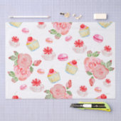 Süßes Kuchen und Rose in Aquarell Seidenpapier (Handwerk)