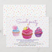 Süßes Kuchen und Sprinklen Einladung zum Geburtsta (Vorne/Hinten)