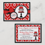 Süßes Kuchen-Visitenkarte-Rot Visitenkarte (Vorne/Hinten)