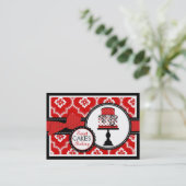 Süßes Kuchen-Visitenkarte-Rot Visitenkarte (Stehend Vorderseite)