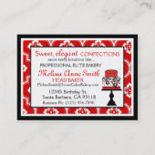 Süßes Kuchen-Visitenkarte-Rot Visitenkarte (Rückseite)