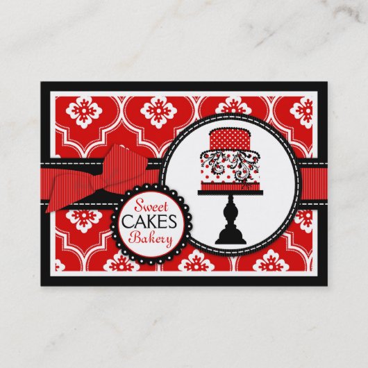 Süßes Kuchen-Visitenkarte-Rot Visitenkarte (Vorderseite)