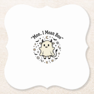Süßes Kuh-Geist-Halloween-Moo-Boo-Vintage-Design_1 Untersetzer