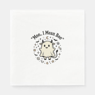Süßes Kuh-Gespenst Halloween Moo Boo Vintage Desig Serviette