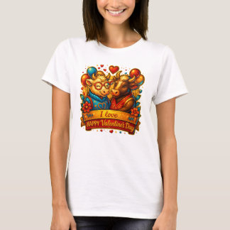 Süßes Kuh-Paar Valentinstag T-Shirt