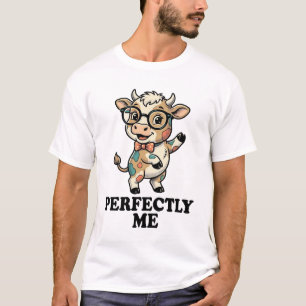Süßes Kuh-Shirt Mit Brille Perfekte Vibes T-Shirt