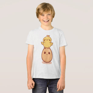 Süßes Küken auf lächelndem Ei stehend Tri-Blend Shirt