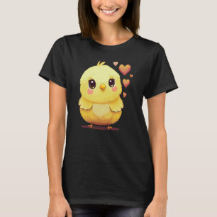 Süßes Küken Valentinstag Herz Bauernhof Tier Küken T-Shirt