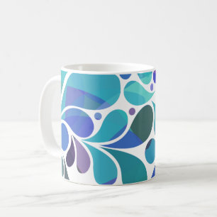Süßes künstlerisches aquablaues, lila Wasserfarbmu Kaffeetasse