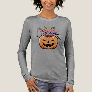 Süßes Kürbis-Halloween-Party-Shirt mit Schleife Tri-Blend Shirt