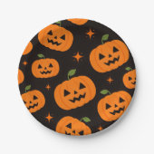 Süßes Kürbis-Halloween-Spooky-Muster Pappteller (Vorderseite)