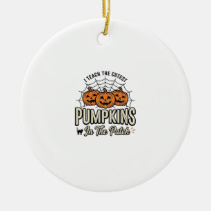 Süßes Kürbis-Lehrer-Halloween-Design_1 Keramik Ornament