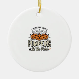 Süßes Kürbis-Lehrer-Halloween-Design_1 Keramik Ornament
