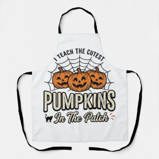 Süßes Kürbis-Lehrer-Halloween-Design_1 Schürze