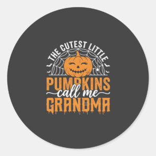 Süßes Kürbis-Oma-Halloween-Design_1 Runder Aufkleber