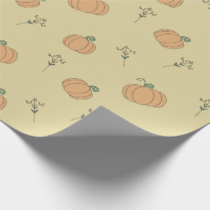 Süßes Kürbis- und Herbstlaubmuster  Geschenkpapier