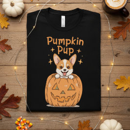 Süßes Kürbis-Welpen-Halloween-Corgi-T-Shirt T-Shirt