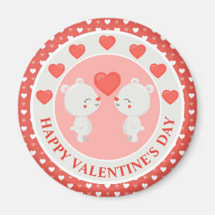 Süßes küssendes Bärenpaar zum Valentinstag Magnet