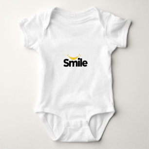 Süßes Lächeln Gelbe Banane Grafik Minimalistisches Baby Strampler