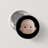 Süßes lächelndes Babygesicht Rund Button Abzeichen (Vorne & Hinten)