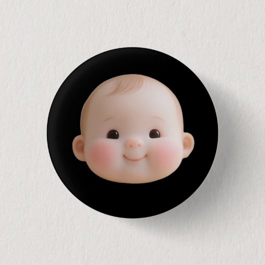 Süßes lächelndes Babygesicht Rund Button Abzeichen (Vorderseite)