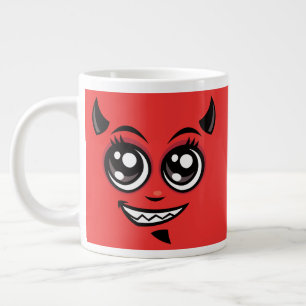 Süßes lächelndes Cartoon-Teufelsgesicht Jumbo-Tasse