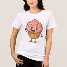 Süßes lächelndes Cupcake T-Shirt – Lustiges Kawaii