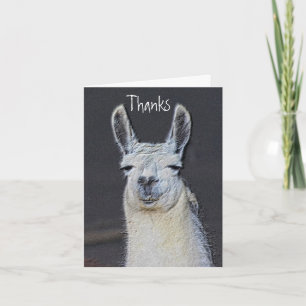 Süßes Lama-Gesicht Tierkunst Dankeskarte