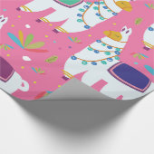 Süßes Lama-Muster Geschenkpapier (Ecke)