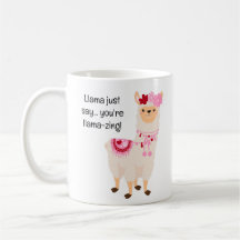 Süßes Lama Rosa und Weiß zum Valentinstag