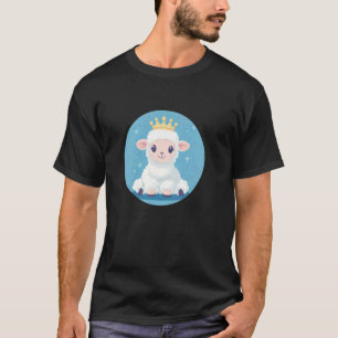 Süßes Lamm mit Krone für einen königlichen Stil T-Shirt