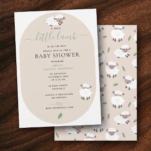 Süßes Lamm Süße Bauernhoftiere Baby Shower Einladung