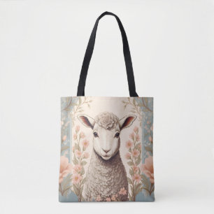 Süßes Lamm Zarte Pastellblumen Tasche