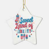 Süßes Land der Freiheit - Amerika 4. Juli Keramik Ornament (Links)