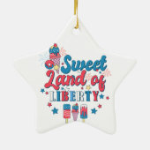 Süßes Land der Freiheit - Amerika 4. Juli Keramik Ornament (Hinten)