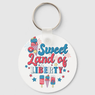 Süßes Land der Freiheit - Amerika 4. Juli Schlüsselanhänger