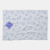Süßes Landgans-Toile-Muster-Monogramm Geschirrtuch (Horizontal)