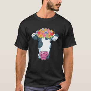 Süßes landwirtschaftliches Tier   Blumen Landwirt  T-Shirt